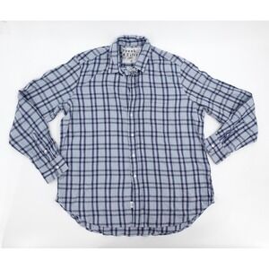 Frank & Eileen Shirt Womens Medium Blue Plaid Eileen Tencel Blend Woven Collared